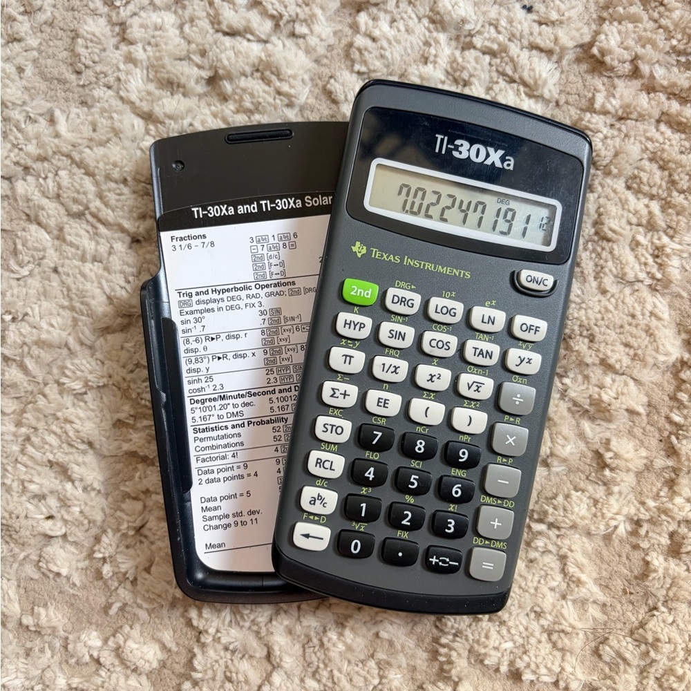 Texas Instruments TI-30Xa Solar Calculator - Black and Green